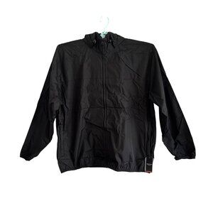 Van Heusen Sport Packable Hooded Windbreaker Jacket XXL Black Gorpcore Outdoor